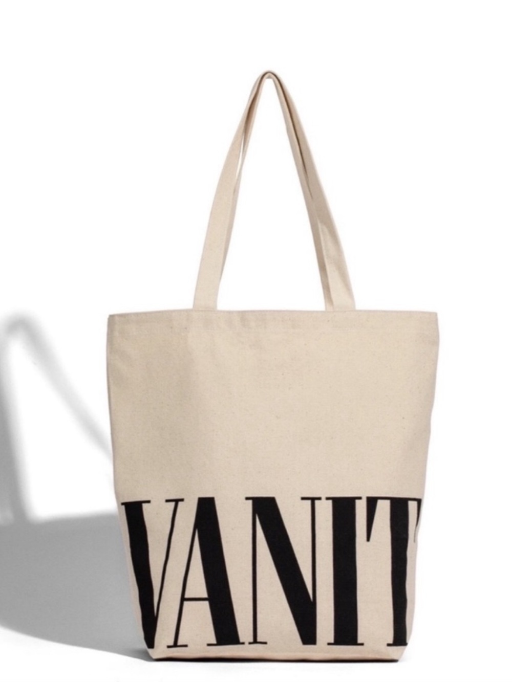 Vanity Fair Canvas Tote Bag Cream Black